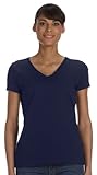 Fruit of the Loom Ladies' 5 oz., 100% Heavy Cotton HD® V-Neck T-Shirt M J NAVY