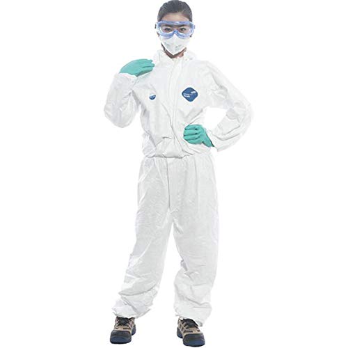 QICLT Chemical Protection Coveralls with Hood Elastic Cuffs Wear-Resistant, Anti-Cracking, dust-Proof, Anti-Liquid Spray,XXL