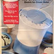 Rival Ice Cream Parlor "Electric Ice Cream Maker." Makes up to 2 Quarts of Homemade Ice Cream OR YOGURT, Shuts Off Automatically When Icream Is Ready to Eat, Includes Recipes for Delicious Ice Cream Treats, AND ROCK SALT-COMPACT FOR USE ON COUNTERTOP
