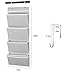 Hanging Wall Organizer, Over The Door File Organizer by Aoolife-Hanging Wall File Folder Office Supplies Storage Organizer with 2 Stainless Steel Hook,4 pocekt Hanging Storage Organizer (Grey)