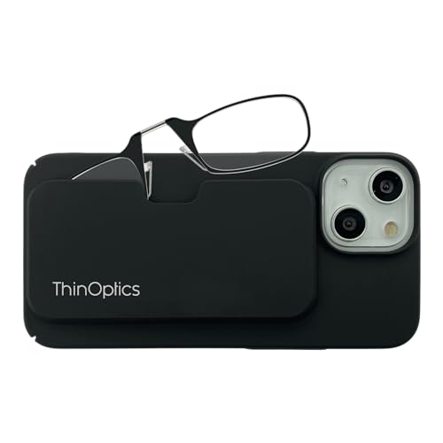 ThinOptics Slimline Rectangular Reading, iPhone 15 Plus Case/Black Glasses, 44…