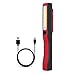 COB LED Work Light, Rechargeable Mechanic Inspection Lamp Worklight Portable Hand Pocket Pen Flashlight Flood Beam with Rotating Magnetic Strip Clip for Workshop, Camping, Fishing (Red 1 Pack)