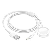 BLANDSTRS 2 in 1 Smart iWatch Charger and Phone Charging Cable Compatible with Apple Watch Series 4 3 2 1 for All 38 40 42 44 mm, Portable Combo Cord for Travel - 3.3 ft /1.0m