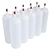 kelkaa 8oz HDPE Plastic Squeeze Bottles with Wide Mouth Opening, Red Tip Yorker Caps with 0.030 Orifice for Condiments and Any Thick Liquids Products, Refillable Empty Bottles (Pack of 10)