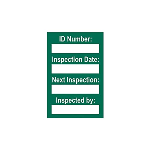 Harness Inspection Tags Pack of 20 Green Polypropylene 31mm x 47mm