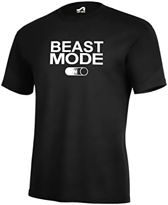 Surf Style Adult Short Sleeve T-Shirt Medium Black Printed With Beast Mode On Design.