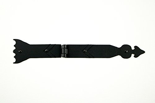 Decorative Strap Hinge 11" For Doors or Gates Rustic Hammered Iron Black Finish Hand Crafted Borderland Rustic Hardware - Thumbnail 2