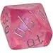 Polyhedral 7-Die Borealis Chessex Dice Set - Pink with Silver CHX-27404
