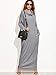 Verdusa Women's Casual Long Sleeve Cowl Neck Shift Long Maxi Dress with Pocket Grey L