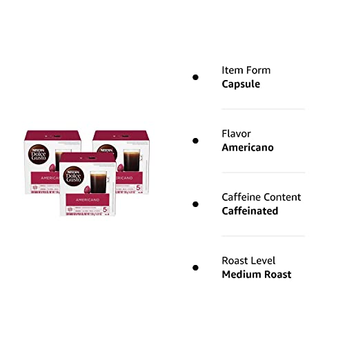 Dolce Gusto Nescafe Coffee Pods, Americano, Capsules, 16 Count, Pack of 3 Pricepulse