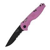 SOG Specialty Knives & Tools PTFSA-97 Flash I Knife with 2-1/2-Inch Partially Serrated Black TiNi Blade, Pink