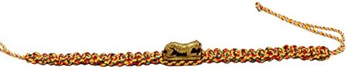 Antique mixed color rope trakut lp' Pern wat bang-phra tiger thai amulet life protection rich and success