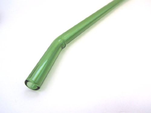 Glass Drinking Straw- Green Bent Glass Straw-9inches by Moxie Glass