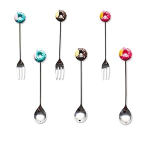 6Pcs-Cutlery-Set-Stainless-Steel-Spoons-and-Forks-Cute-Doughnut-Fork-Spoons-Dessert-Spoon-Forks-Multi-Functional-Kitchen-Tools-Set-Kids-Tableware-for-Wedding-Party-Tea-Dinner-Server 6Pcs Cutlery Set Stainless Steel Spoons and Forks Cute Doughnut Fork Spoons Dessert Spoon Forks Multi-Functional Kitchen…