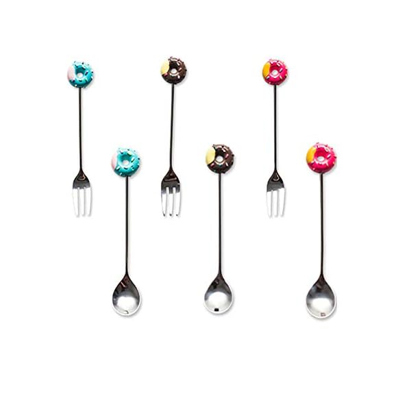 6Pcs-Cutlery-Set-Stainless-Steel-Spoons-and-Forks-Cute-Doughnut-Fork-Spoons-Dessert-Spoon-Forks-Multi-Functional-Kitchen-Tools-Set-Kids-Tableware-for-Wedding-Party-Tea-Dinner-Server 6Pcs Cutlery Set Stainless Steel Spoons and Forks Cute Doughnut Fork Spoons Dessert Spoon Forks Multi-Functional Kitchen…