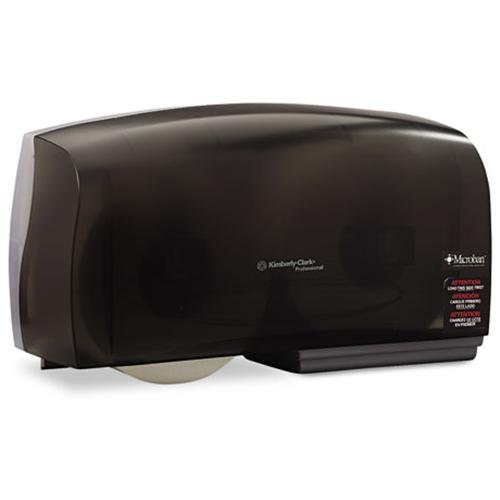 Scott Essential Coreless JRT Twin Toilet Paper Dispenser (09608), High Capacity, Durable, 20” x 6” x 11”, Smoke (Black)