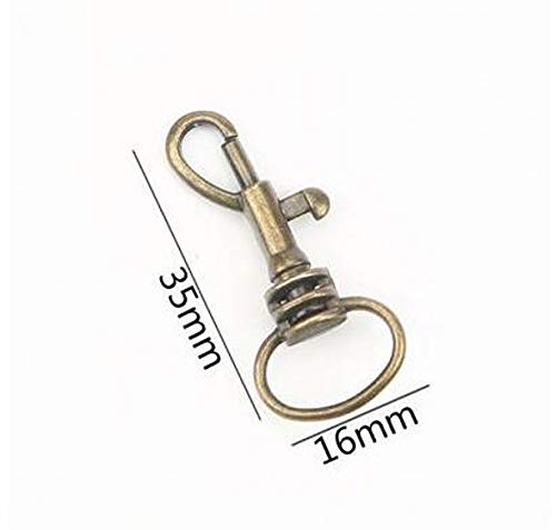 ZHONGJIUYUAN 100 Pack Matel Snap Hooks Rotary Swivel for Backpack Nickel Plated Lobster Clasps