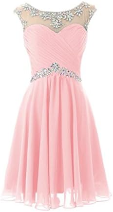 Singmo Women's Short Prom Dresses Homecoming Dress Juniors Graduation Dress Pink US8