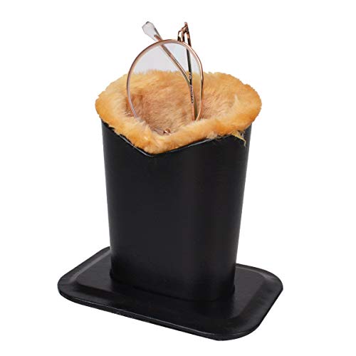 Bleiou 2 Pack Eyeglasses Holder Stand Case Soft Plush Lined Protective Eyeglasses Stand (Black) - Thumbnail 2