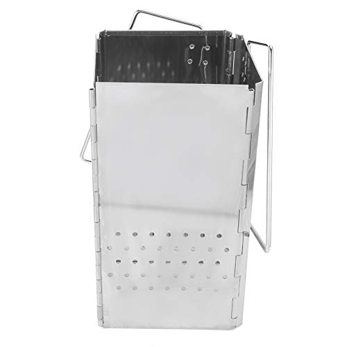 Barbecuegrill, Opklapbare BBQ-kachel Roestvrij staal Houtgestookte Grill Draagbare houtskool Brandhoutkachel voor… - Image 3