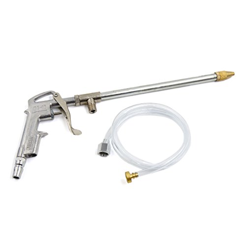 uxcell Silver Tone Metal High Pressure Long Nozzle Engine Cleaning Gun w Plastic Hose