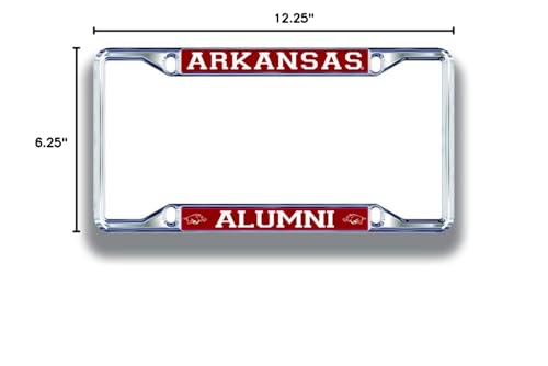Elite Fan Shop Arkansas Razorbacks License Plate Frame Alumni - Silver