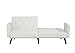 Jolene Tufted Split Back Futon, Mid Century Modern Convertible Sofa Bed for Small Rooms, Faux Leather Couch with Elegant Design, Perfect for Your Modern Living Room or Guest Room - White, Faux Leather