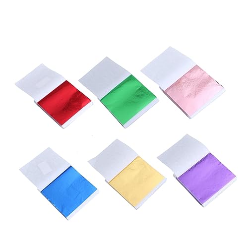 CIMAXIC 300pcs Art Foil Paper Green Gold Imitation Leaf Sheets for Home Decor Crafts