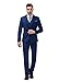 POSHAWN Men's Slim Fit Peak Lapel Three Piece Suit Set