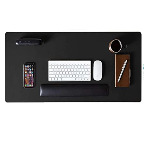 Mouse Pad Grande 90x40cm KingPad Couro Ecológico Preto – Desk Pad Antiderrapante para Escritório, Home Office, Estudo – Tapete de Mesa Resistente à Água