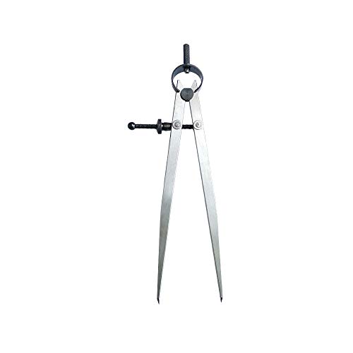 ZLKSKER 8-Inch Lockable & Adjustable Spring Wing Divider/Scriber, Steel Leather Compass, Flat Leg Divider
