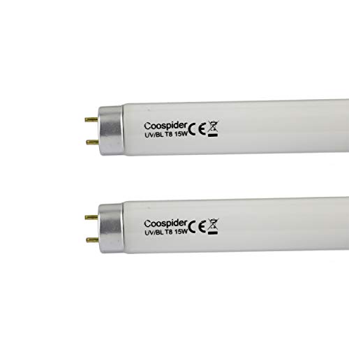 2-Pack 15W UV BL CFL Fluorescent Compact Light Bulb for 30W Electric Bug Zapper Replacement Straight Tube T8 F15 18 Inch - Thumbnail 3