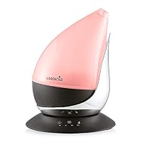 Easehold Aroma Essential Oil Diffuser Humidifier 400ml Cool Mist with Colorful Lights 4 Timer Wood Grain Finish