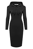 Meaneor Womans Long Sleeve Slim Fit Hoodie Dress W/ Kangaroo Pocket
