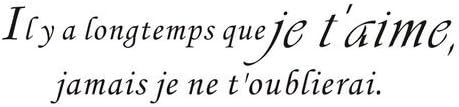 Il Y A Longtemps Que Je T'Aime, Jamais Je Ne T'Oub ... Vinyl Wall Quotes Stickers Sayings Home Art Decor Decal For Living Room Decoration