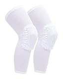 AIYUE 1 Pair Volleyball Honeycomb Knee Pads Protector Leg Sleeve Kneepad Padded Support Knee Brace Guards for Boys Girls White M