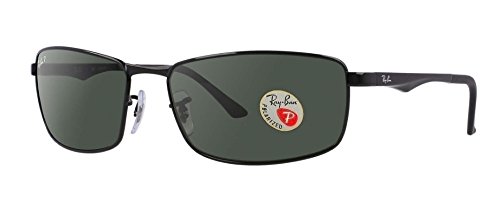 Ray ban rb3498 sunglasses (61mm matte black frame polar…
