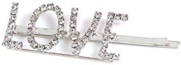 Landslide Hair Clips Rhinestone Hair Clip For Women Crystal Letters Hair Pin (B)