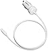 Amazon Basics Straight Cable Lightning Car Charger, 5V 12W, 3 Foot, White