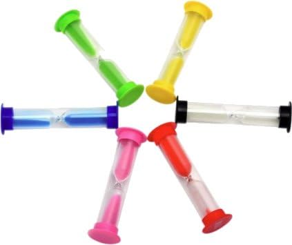 Edz Kidz6 Pack Sand Timers 8.5cm. Sand Clock Timer 30sec / 1min / 2mins / 3mins / 5mins / 10mins for Classroom Game Home Office Decoration