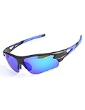 ODODOS Polarized Sunglasses for Cycling Driving Baseball Running Fishing UV100 Polarized Lenz,MATTBLACK,REVOBLUE