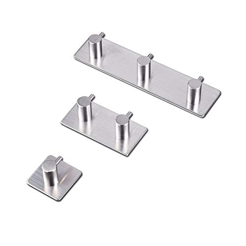 Hunanbang Bathroom Non Drilling Adhesive Stick on Wall Storage Shelf, Aluminum Shower Caddy for Shampoo Toothpaste soap Kitchen Rack Wall Mount Hanger (Wall Hanger Zhi 2) - Thumbnail 3