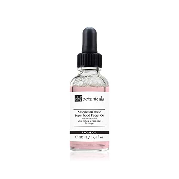 Dr Botanicals Vegan Moroccan Rose Superfood Facial Oil with Vitamins, and Essential OIls - Natural Best Anti-ageing repairing Treatment for All skins - Instant Results - Made in UK - 30ml