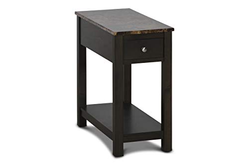 New-Classic-Furniture-Noah-Faux-Top-End-Table-with-Drawer-EspressoMarble