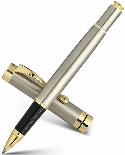 BEILUNER Ballpoint Pens, Stunning Silver Chrome Metal Pen with