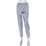LZLRUN Reflective Pants Women 2018 Brand Hip Hop Dance Fluorescent Trousers Casual Harajuku Night Sporting Jogger Pants Gray
