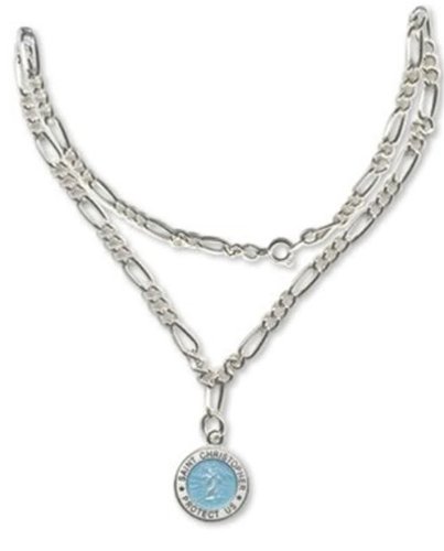 Get Back Designs St. Christopher "MINI CHARM ANKLET" - In Aqua/White