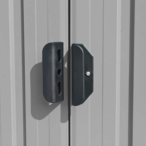 ghuanton Geräteschuppen 257x398x178 cm Metall Grau Heim & Garten Rasen & Garten Garten & Balkon Gartenhäuschen… – Bild 4