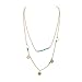 Fancymix Multilayer Chain Exquisite Sequins Necklace Turquoise Beads Boho with Feather Pendant