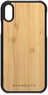 iPhone Case - Optimal Protection for iPhone 6/6S/7/8/6+/6S+/7+/8+/X - Elegant, Handcrafted, Danish Hygge-Inspired - Black Polycarbonate and Wood Cover, Microfiber Inlay - GEFION by Nordic Elements (iPhone X, Bamboo)